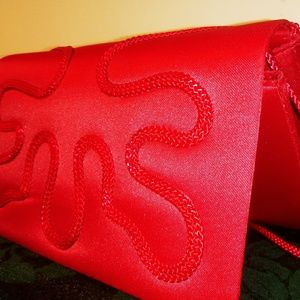 Red shoulder bag